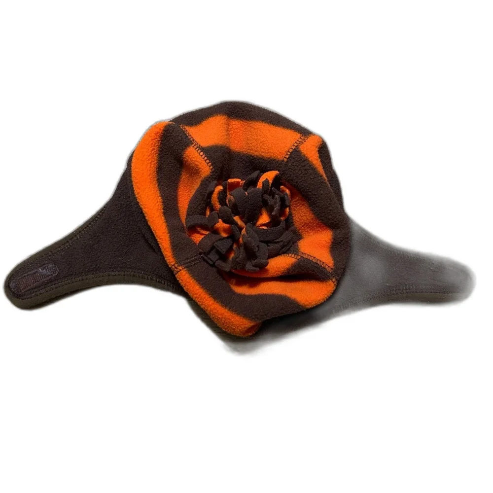Old Navy Toddler Orange and Brown Fleece Hat Size Small